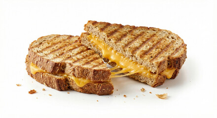 Grilled Cheese Sandwich With Melted Cheddar Between Crispy Toasted Bread