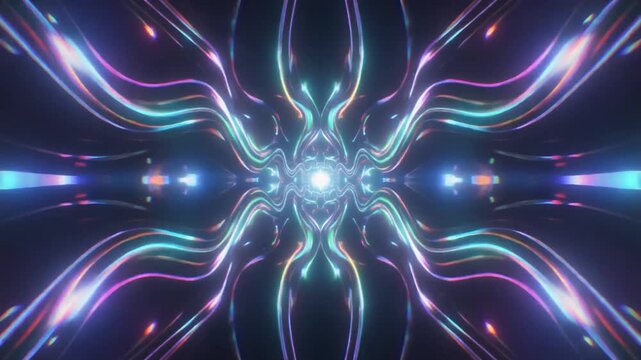 Abstract futuristic pulse animation holographic energy waves soft luminous depth futuristic cinematic surreal ethereal ambience cascading softly glowing abstract unique style