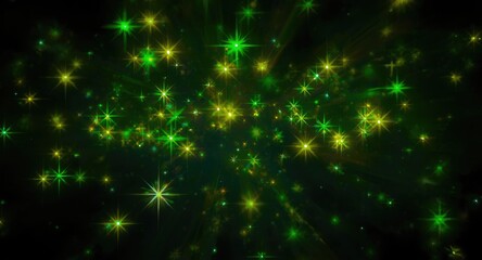 Obraz premium Background featuring vibrant green and yellow sparkling stars