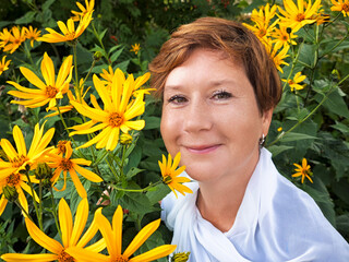 Exploring nature and beauty with vibrant flowers during a summer trip