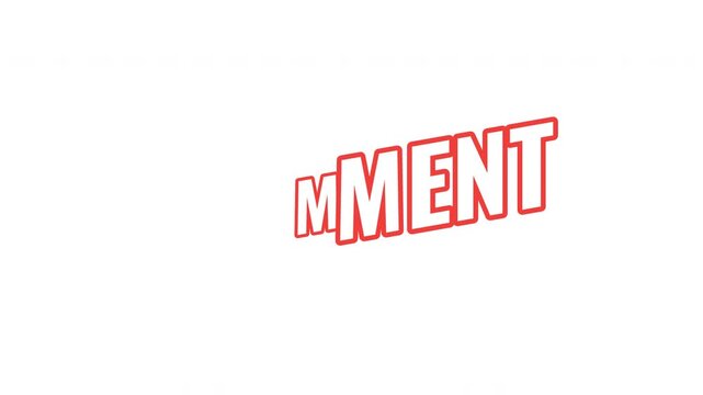 Comment energetic tilted outline text animation. Text reply. Post feedback engagement. User reaction. Online discussion. Bold orange slanted CTA typography in dynamic motion. Expressive overlay