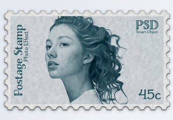 Vintage Postage Stamp Photo Effect