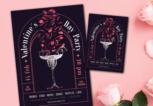 Valentines Day Party Poster and Flyer