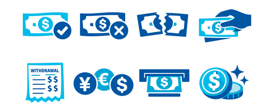 Financial money concepts icons set