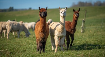 Energetic Alpacas Thriving Agricultural Animals