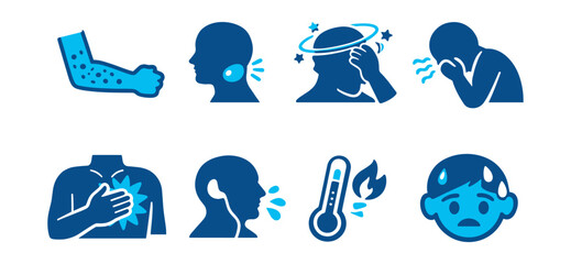 Naklejka na ściany i meble Medical symptoms line icons set