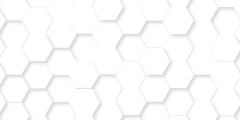 Fototapeta premium White abstract hexagonal paper background. Luxury White grid Pattern. Futuristic emboss honeycomb mosaic white background. geometric mesh cell texture. modern futuristic wallpaper.