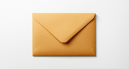 Brown envelope shown on a white diffuse light background providing copy space