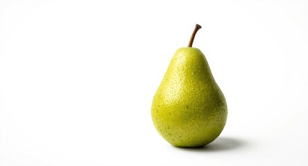 Juicy green pear shown individually on plain white copy space