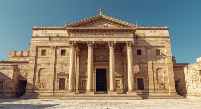Classic depiction of the Solomonic Temple exterior and layout