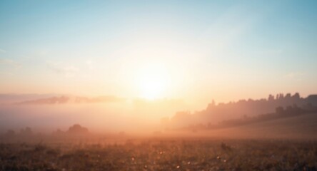 Fototapeta premium Bright abstract nature background with a serene skyline and warm morning light