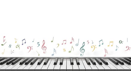 Digital Music Background With Piano And Melody Flow