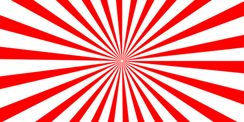 Fototapeta premium A vintage grunge vector illustration featuring a red and white sunburst pattern for a retro background design