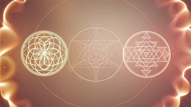 Futuristic spiritual abstract background, digital rituals