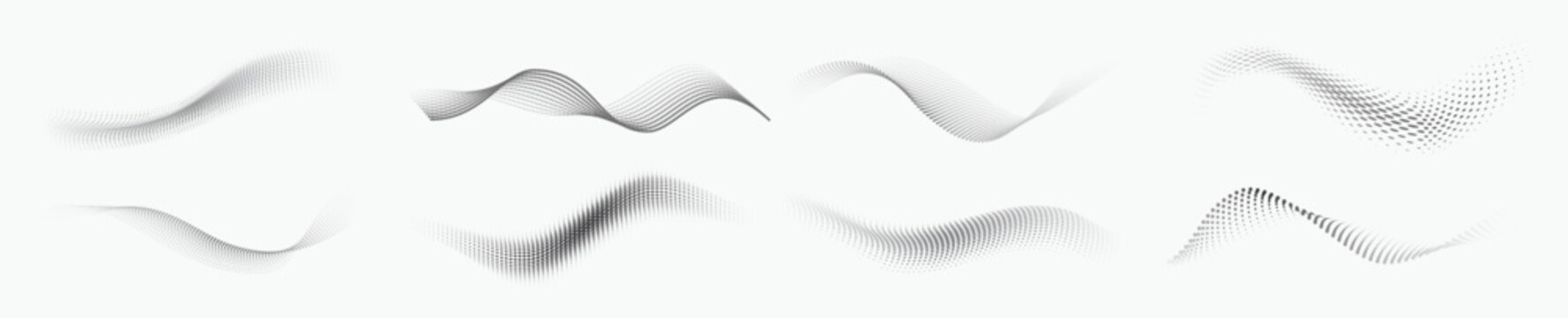 Dotted halftone waves abstract liquid shapes wave effect 
