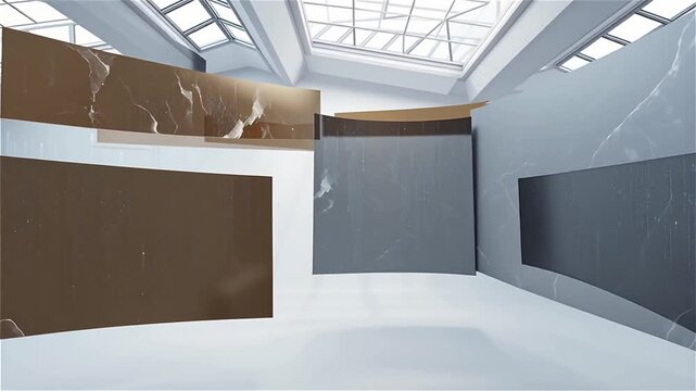 Abstract luxury data space background, floating translucent planes