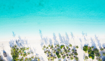 The beautiful tropical Island of Zanzibar aerial view. sea in Zanzibar beach, Tanzania.