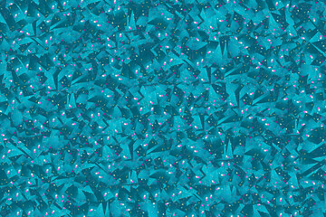 Abstract teal and turquoise geometric pattern with shimmering light reflections, textured background, full frame