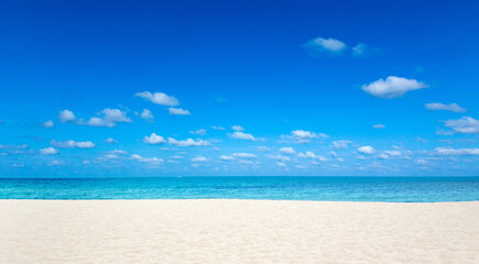 Beautiful tropical Maldives island with beach , sea , and blue sky for nature holiday vacation background concept