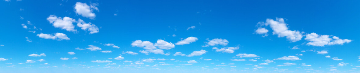Blue Sky background with tiny Clouds. Panorama background