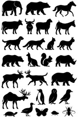 silhouettes of animals,
Complete Animal Silhouettes Pack &ndash; Farm, Forest, Pets & Wildlife