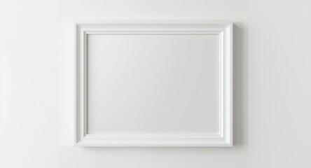 Elegant white frame on a smooth white background ideal for modern wall presentations