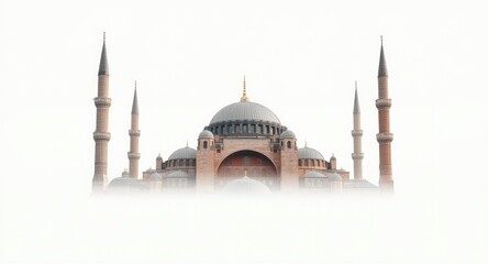 Fototapeta premium Historic Hagia Sophia isolated on white background for clarity