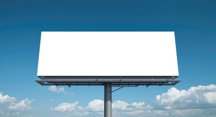 Fototapeta premium Blank white roadside billboard with extensive copy space for messaging