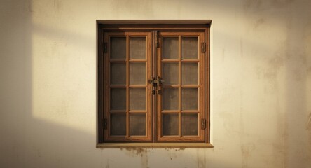 Charming window design with classic grid pattern and latch