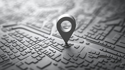 Street Map with Location Marker Icon