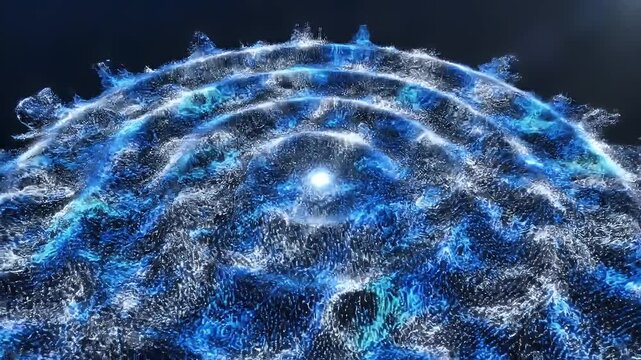 Abstract Sound Waves Visualized as Expanding Ripples