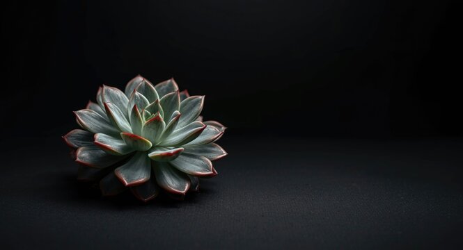 Echeveria secunda var plant displayed with a smooth textured black backdrop