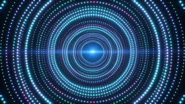 Abstract holographic pulse glowing dots expanding light rings smooth motion futuristic cinematic surreal ethereal ambience cascading softly glowing abstract unique style