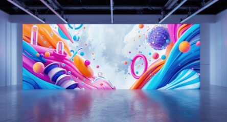 Artistic rendering of a startup launch concept with vibrant visuals