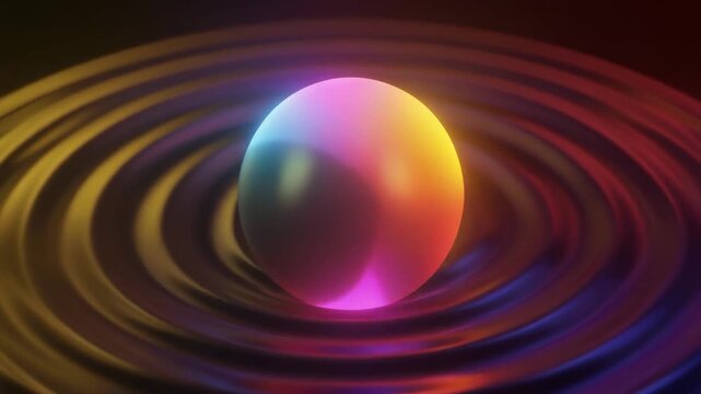 Abstract loop glowing sphere morphing colors smooth ripple effects deep futuristic cinematic surreal ethereal ambience cascading softly glowing abstract unique style