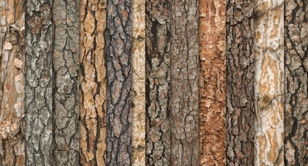 Obraz premium Distinct maple bark patterns arranged with bark background texture