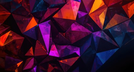 Naklejka premium intense geometric background showcasing a mix of colorful triangles