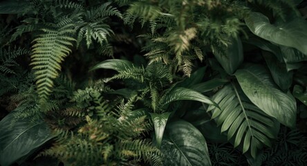 Lush green plant background emphasizing biophilia for environmental presentation themes