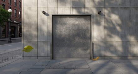 heavy duty steel access door on public sidewalk