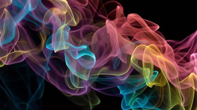 Colorful smoke on black background.