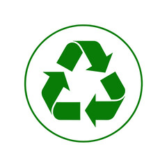 Obraz premium Recycling Icon Green Circular Arrows Symbol