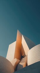 Unique architectural design under a clear blue sky