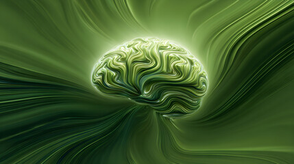 abstract green brain background