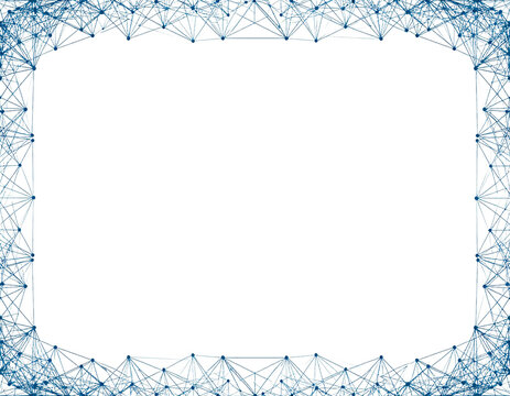 Linear structure forming a border around a large white empty center
