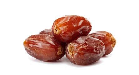 Obraz premium Isolated date fruits on white background revealing their rich sweet texture and color