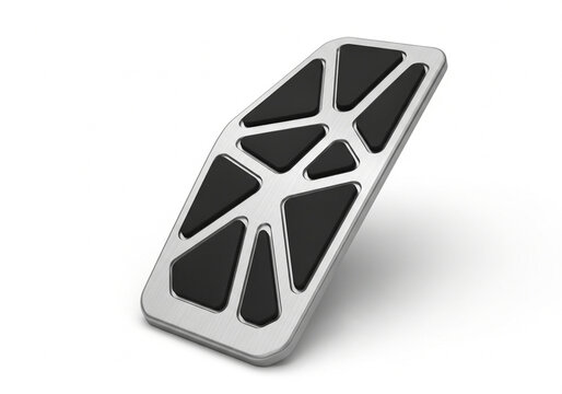 A silver and black car accelerator pedal.