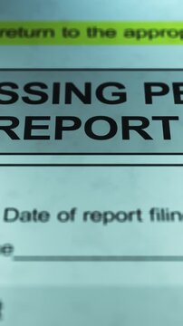 Dramatic Lighting over Generic Missing Pet Report Form - Vertical