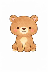 Obraz premium Vector illustration of cute pastel nursery cartoon style bear