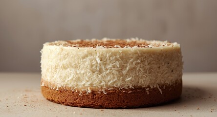 Flavorful coconut custard cake inspired by Dutch cuisine with cinnamon garnish
