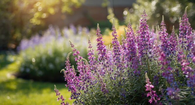 Lush and vibrant salvia flowers blooming under natural light outdoors